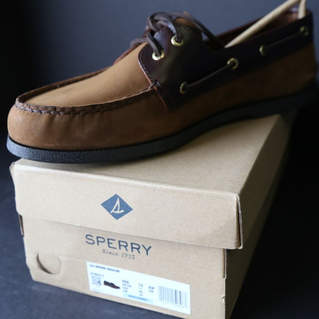 New - Sperry Authentic Original Men's Brown Buck Boat Shoes-12-Xw